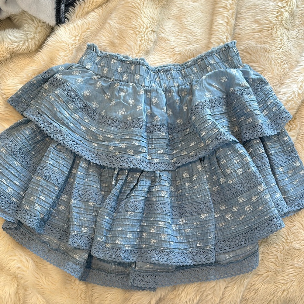 Aerie cotton mini ruffle skirt